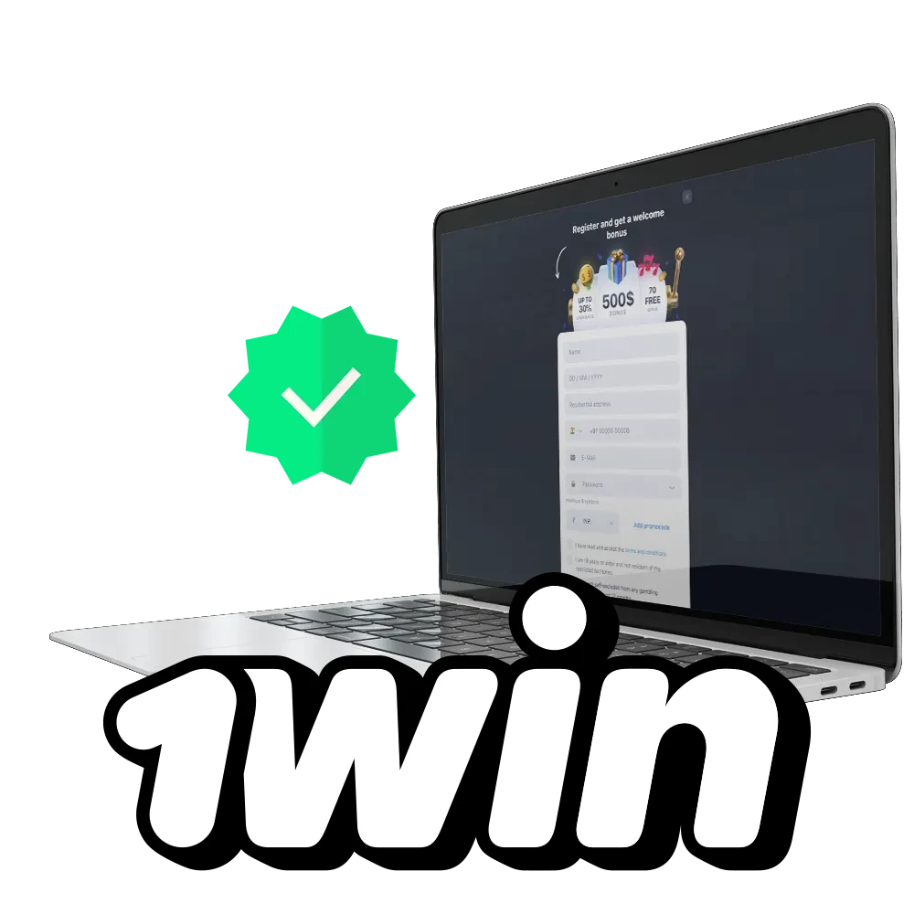 Complete a simple registration and verification at 1Win.